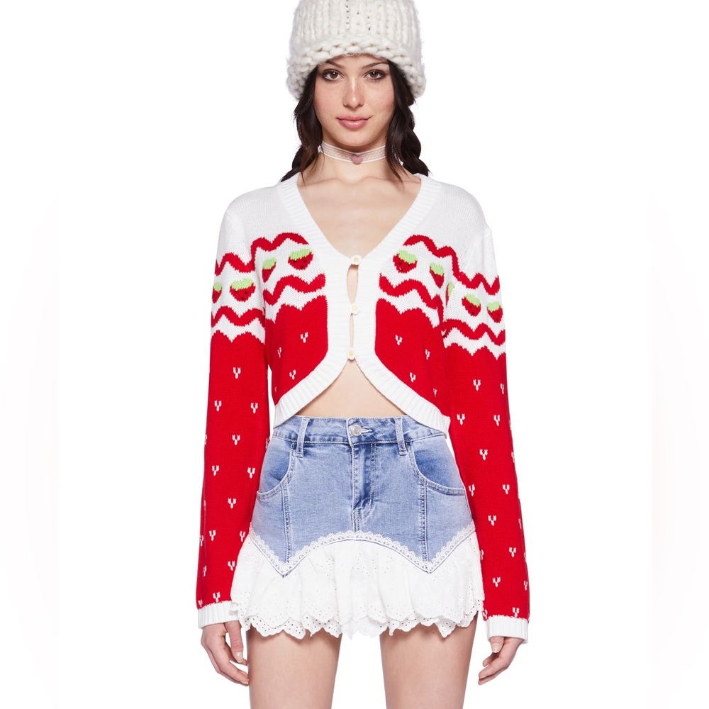 Dolls Kill x Strawberry Shortcake Crop Cardigan Size S